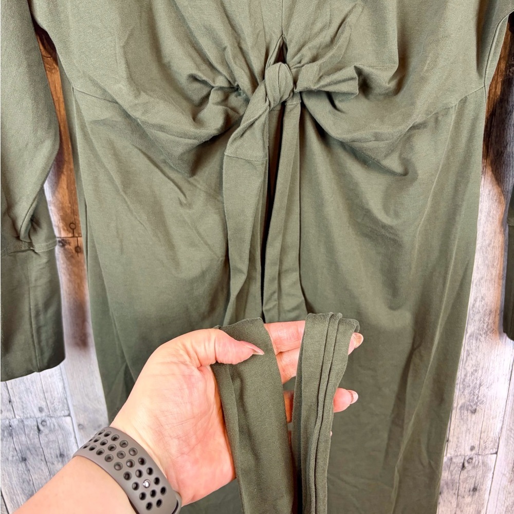 Modern Citizen Wei Tie Front Dress in Olive Green Size XS. - Picture 4 of 15